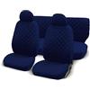 Lupex Shop Copri-sedili Auto Universale Trapuntato | Set Coprisedile Universali per Anteriori e Posteriori | Accessori Auto Interno (Blu Scuro)