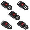 Aramox 5 pezzi clip per caschi, caschi moto Speed Clip sottogola fibbia a sgancio rapido nero + rosso