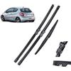 XQSSB Tergicristallo Anteriore Posteriore Spazzole Tergicristallo Set per Peugeot 208 2012 2013 2014 2015 2016 2017 Parabrezza Parabrezza Finestra 26 16 14 Tergicristallo