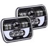 GZLMMY 1 Coppia 300W 30000 Lumen LED Faro anteriore Impermeabile Faro da lavoro Nero Rettangolare 5 x 7 6X7 Lampadine di ricambio per Camion Cherokee Off-road XJ con Indicatore di posizione