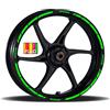 Pimastickerslab Adesivi Cerchioni Moto Set Completo per 2 Ruote 17 Pollici Strisce Cerchi Custom Vari Colori universale Mod.1 cod.RT001 (069 VERDE FLUO)