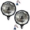 MelTruck Set 2 Fari Anteriori H4 12V/24V con Portalampada in Ceramica - Anabbagliante/Abbagliante e Posizione - IP55 E20 - per Trattore, Melex, Trekker