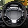 TINGYUS Copertura Volante Per Peugeot 3008 G1 2008 2009 2010 2011 2012 2013 2014 2015 Coprivolante Per Auto In Pelle Microfibra Interni Auto Car Styling Coprimanubrio Auto(Black Thread)
