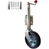 KEPMOGOH Ruota di supporto 900 kg per rimorchio, tubo da 57 mm, Rotella di sostegno carico pesante, ruote per rimorchi, cric regolabile per rimorchi per auto, barche, roulotte, rimorchi (Manovella superiore)