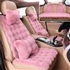 Dotwites Set di cuscini per sedile in peluche lussuoso ispessito, Fodera per sedile soffice, Cuscini per sedile invernali universali in pelliccia sintetica per auto, set completo (Rosa, 11 pezzi)