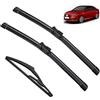 Autopixl Tergicristallo for auto compatibile con Fiat Tipo 356 2015-2019 Tergicristallo anteriore posteriore for auto Tergicristalli in gomma morbida Parabrezza automatico 26+16+10 2016 2017 2018 (Color :
