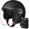 kivrimlarv Casco Motociclista Grande - Casco Aperto per Adulti | Equipaggio Protettivo con Visiera per Avventura Pendolarismo Scooter Sportivo