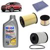 OP Kit tagliando 4 filtri + 6L olio Mobil FE 5W30 per Ford Kuga 2.0 TDCi gasolio 2012-2019