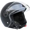 Italfodere - Casco Moto Jet - In Pelle Nero - Omologato ECE per Uomo e Donna - Confortevole e Leggero - Visiera Antigraffio - Protezione Scooter/Moto - Design Elegante - Made in Italy - TG L