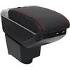 OYHCM Bracciolo Centrale per VW POLO Mk5 6R Vento 2002-2009, Doppio Scomparto, Pelle Nera, Facile da Installare, Accessorio Auto Personalizzato