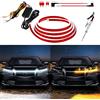 DUOFU365 Striscia di luci LED per cofano dell'auto, kit di avvio a scansione dinamica a due colori, luci di marcia diurna a LED bianche e ambrate, indicatori di direzione sequenziali per auto, camion, SUV