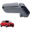RATI ARMSTER 2 Bracciolo adatto per SUZUKI SWIFT 2017-2023 [nero,pelle vegana] Bracciolo centrale retrofittabile con vano portaoggetti