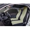 Rebeca Shop® Coprisedili Anteriori compatibili per Smart fortwo, prima, seconda e terza serie, W450 W451 W453, Set di 2 foderine banda centrale colorata (Beige/Nero, Smart Fortwo)