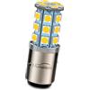 Ruiandsion 1 pezzo 6V BA20D LED lampadina per faro moto super luminosa 5050 con 27 chip LED SMD ad alta luminosità, bianco caldo 4300K