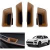 GAFAT Compatibile con Porsche Macan 2014-2023 2024 Scatola Portaoggetti, Fibbia della Porta, Organizer Vassoio [Un set di 4 Pezzi] (Beige)