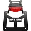 Generico Portatarga Pieghevole Beta RR 2021 2022 2023 2024 2025 Moto Motard Enduro Targa 50cc (Verniciatura Nera Con Faretto Rosso)