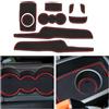 CDEFG Tappetino Antiscivolo Antipolvere Antigraffio Compatibile con Ford Fiesta mk7 VII 2008-2012 Tappetini in Gomma Portabicchieri per Interni Auto Accessori (Rosso)