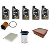 AOQ ORIGINAL QUALITY AOQ - KIT TAGLIANDO 4 FILTRI COMPATIBILE CON FIAT 500X, COMPATIBILE CON JEEP RENEGADE 1.6 2.0 MTJ (DIESEL) + 5 LITRI OLIO SELENIA WR5W40_ acea b3/b4