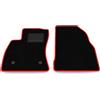 Generico Tappetini compatibili con Fiat Doblò 2-3 posti 2015-2022, bordo rosso, kit tappetini auto personalizzati, set tappeti in velluto