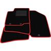 Generico Tappetini compatibili con Kia Rio 2011-2017, bordo rosso, kit tappetini auto personalizzati, set tappeti in velluto, tappeto auto