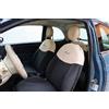 Italfodere Coprisedili Auto Compatibili con Fiat 500 - Fodere Complete Antracite/Panna (Posteriore Intero (2 Poggiatesta Solo Anteriori))