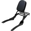 YikHouMall YHMOTO Sissy Bar Schienale per Moto Nero con Portapacchi per Yamaha VStar 650 400 DS650 Classic DS400 V star 1996-2017