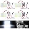 QAUBEN Super bianco risparmio energetico 5050 24-SMD pannello LED cupola luce auto auto interna lettura piastra luce tetto soffitto interno cavo lampada + T10 BA9S Festoon adattatore DC 12V 4pcs