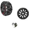 #LICA1 CATENE DA NEVE PER PNEUMATICI 265/60-18 CERCHIO 18 (16471) COPPIA DI CATENA PER AUTO MAGLIA COMPATTA 12MM OMOLOGATE LAMPA PER GOMME RUOTE EMERGENZA GHIACCIO AUTOVETTURE