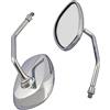 A-Pro Coppia Specchietti Moto Custom Retrovisori Specchi Cromati Grandi M10