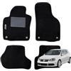 W-Parts Serie 4 TAPPETI - TAPPETINI in Moquette Neri per Golf dal 2003 A 2008 con battitacco Cucito, Bottoni di Fissaggio e Striscia Antiscivolo
