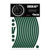 VFLUO CIRCULAR™, Kit strisce adesivi rifrangenti/riflettenti per cerchioni Moto (1 ruota), 3M Technology™, Larghezza : 10 mm, Verde scuro