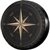 FJAUOQ Compass Rose Copriruota di scorta nero Copriruota antipolvere per rimorchi, camper, SUV e molti veicoli da 15 pollici