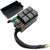 Ulifebet Scatola relè precablata a 6 vie, 12 V, scatola dei fusibili a 6 slot con relè 40 A/12 V a 4 pin e fusibile 5/10/15/20/25/30 A per progetti di auto, barche, automobili e camion
