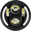 Tjxtixle Faro Moto Anteriore Faro LED Da 5,75 Pollici 5 3/4 Led DRL 40W Fari Moto Per Sportster 883 XL883 Per FXCW Faro Anteriore(Half Halo Black)
