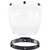 Breale - Visiera Open Face per casco da moto, vintage, protezione dai raggi UV, modello a bolla, accessorio antivento per casco di scooter e moto con tre bottoni a scatto
