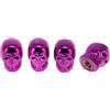 HEROFFIX 4 Pz, Tappi Valvola Pneumatici a Forma di Teschio Decorativi Coperture Antipolvere per Valvola Pneumatici 7x22mm Viola Plastica Rame