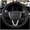 Ltusgt Coprivolante Auto Per Seat Per Ibiza 6L 6J 6P 6F KJ1 FR Coprivolante Per Auto In Pelle PU Antiscivolo 9 Colori Accessori Per Auto(O shape Black)