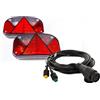 UNITRAILER Set Fanali Posteriori Aspöck Multipoint II Sinistro e Destro 7 Funzioni 12V Fendinebbia Retromarcia con Cablaggio Elettrico Mantes 7 Metri 13 PIN per Rimorchio Carrello Auto