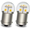 Ruiandsion Lampadine LED BA15S 1156 da 6-30V 6V 12V 24V Bianco Caldo 1141 1003 Lampadina LED, Contatto Singolo per Luci di Retromarcia e Segnale di Svolta di Auto e Moto - Pacco da 2