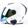 JianJud Caschi Jet Per Moto Bluetooth, Caschi Per Moto Con Lenti Anti-Appannamento Ad Alta Definizione, Certificazione DOT / ECE Con Funzione Di Risposta Automatica Per Metà Caschi Per Adulti (E, M)
