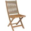 Bizzotto Sedia Pieghevole Legno Acacia da Esterno con Corda Intrecciata Tortora 42x61x90