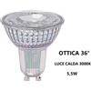Bot Lighting S.r.l. Gu10 Lampadina Faretto in Vetro a led 5,5w Ottica 36° Luce Calda 3000k bot