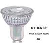 Bot Lighting S.r.l. Gu10 Lampadina Faretto in Vetro a led 4w Ottica 36° Luce Calda 3000k bot