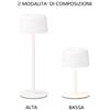 Zafferano Lampada da Tavolo Ricaricabile Bianca 2w 2700k 144lm Ip44 1+1 Zafferano Ailati