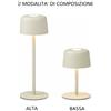 Zafferano Lampada da Tavolo Ricaricabile Salvia 2w 2700k 144lm Ip44 1+1 Zafferano Ailati