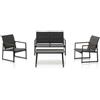 Salmar Set da Giardino 4 Posti Antracite con Divanetto 2 Poltrone e Tavolino Portland