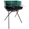 Machieraldo Barbecue a Carbonella Glendale Acciaio con Paravento Griglia 53x34,5 cm
