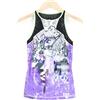 SWEATY BETTY Top Donna XS Lilla Stretch Mesh Smanicato Stampato Regular