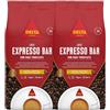 Delta Cafés Espresso Bar Caffè in Grani 1kg - Miscela Arabica & Robusta, Intensità 14, Chicchi Espresso con Note di Popcorn e Spezie (Confezione da 2)