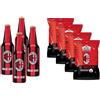 Bombeer del MILA.N 4 Bottiglie da 33cl + 4 Patatine da 25gr - Birra Originale By Christian Vieri - Puro Malto Bottiglie di Vetro - Made in Italy